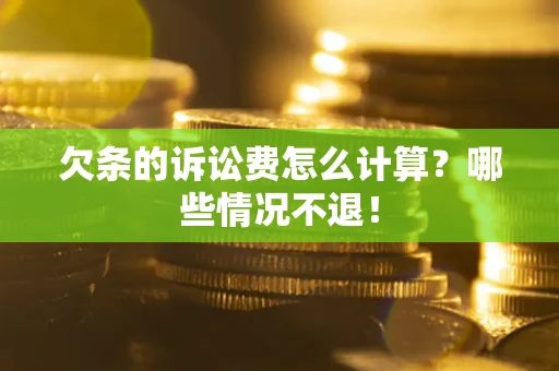 武汉欠条的诉讼费怎么计算？哪些情况不退！