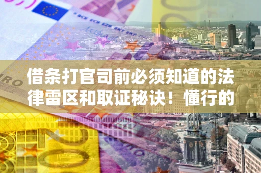 武汉借条打官司前必须知道的法律雷区和取证秘诀！懂行的人已经留好这些证据