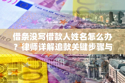 武汉借条没写借款人姓名怎么办？律师详解追款关键步骤与证据链构建