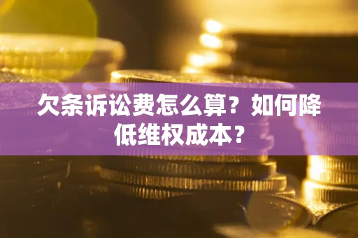 武汉欠条诉讼费怎么算？如何降低维权成本？