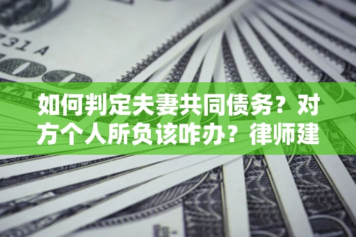 武汉如何判定夫妻共同债务？对方个人所负该咋办？律师建议